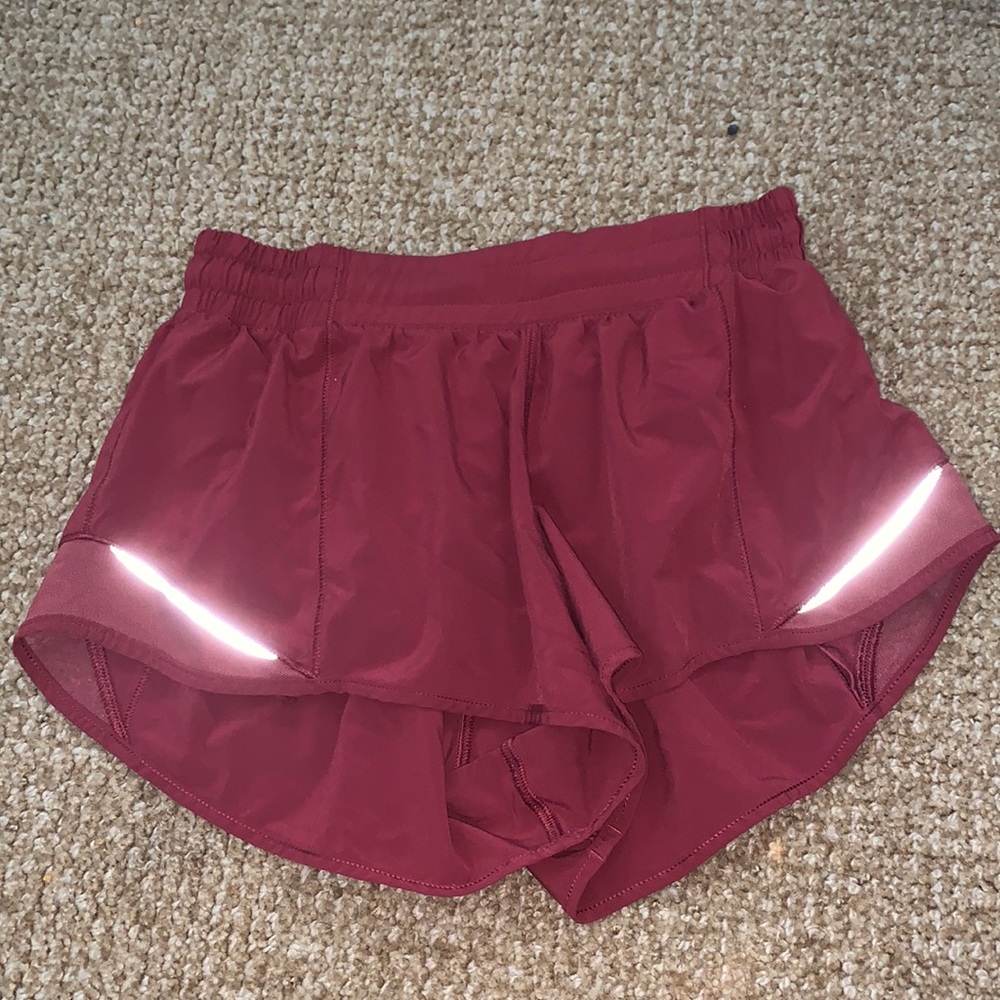 Dark red/crimson lululemon gotta hot 2.5 shorts